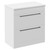 Napoli Gloss White 800mm Floor Standing Vanity Unit for Countertop Basins with 2 Drawers and Gunmetal Grey Handles Left Hand View