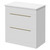 Napoli Gloss White 800mm Floor Standing Vanity Unit for Countertop Basins with 2 Drawers and Brushed Brass Handles Right Hand View