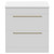 Napoli Gloss White 800mm Floor Standing Vanity Unit for Countertop Basins with 2 Drawers and Brushed Brass Handles Front View