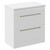 Napoli Gloss White 800mm Floor Standing Vanity Unit for Countertop Basins with 2 Drawers and Brushed Brass Handles Left Hand View