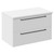 Napoli Gloss White 800mm Wall Mounted Vanity Unit for Countertop Basins with 2 Drawers and Gunmetal Grey Handles Left Hand View