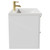 Napoli Gloss White 800mm Wall Mounted Vanity Unit with 1 Tap Hole Basin and 2 Drawers with Brushed Brass Handles Side View