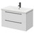 Napoli Gloss White 800mm Wall Mounted Vanity Unit with 1 Tap Hole Basin and 2 Drawers with Matt Black Handles Right Hand View