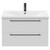 Napoli Gloss White 800mm Wall Mounted Vanity Unit with 1 Tap Hole Basin and 2 Drawers with Matt Black Handles Front View