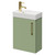 Napoli Compact Olive Green 400mm Wall Mounted Vanity Unit with 1 Tap Hole Basin and Single Door with Brushed Brass Handle Right Hand View
