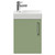 Napoli Compact Olive Green 400mm Wall Mounted Vanity Unit with 1 Tap Hole Basin and Single Door with Polished Chrome Handle Front View
