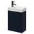 Napoli Compact Deep Blue 400mm Wall Mounted Vanity Unit with 1 Tap Hole Basin and Single Door with Gunmetal Grey Handle Right Hand View
