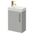 Napoli Compact Gloss Grey Pearl 400mm Wall Mounted Vanity Unit with 1 Tap Hole Basin and Single Door with Brushed Brass Handle Right Hand View