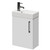 Napoli Compact Gloss White 400mm Wall Mounted Vanity Unit with 1 Tap Hole Basin and Single Door with Gunmetal Grey Handle Right Hand View