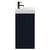 Napoli Compact Deep Blue 400mm Floor Standing Vanity Unit with 1 Tap Hole Basin and Single Door with Gunmetal Grey Handle Front View