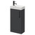Napoli Compact Gloss Grey 400mm Floor Standing Vanity Unit with 1 Tap Hole Basin and Single Door with Gunmetal Grey Handle Right Hand View