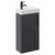 Napoli Compact Gloss Grey 400mm Floor Standing Vanity Unit with 1 Tap Hole Basin and Single Door with Gunmetal Grey Handle Left Hand View