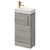 Napoli Compact Molina Ash 400mm Floor Standing Vanity Unit with 1 Tap Hole Basin and Single Door with Brushed Brass Handle Right Hand View