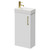 Napoli Compact Gloss White 400mm Floor Standing Vanity Unit with 1 Tap Hole Basin and Single Door with Brushed Brass Handle Right Hand View