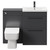 Napoli 390 Gloss Grey 1100mm Vanity Unit Toilet Suite with 1 Tap Hole Basin and 2 Drawers with Matt Black Handles Front View