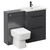 Napoli 390 Gloss Grey 1100mm Vanity Unit Toilet Suite with 1 Tap Hole Basin and 2 Drawers with Matt Black Handles Left Hand View