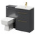 Napoli 390 Gloss Grey 1100mm Vanity Unit Toilet Suite with 1 Tap Hole Basin and 2 Drawers with Brushed Brass Handles Right Hand View