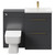 Napoli 390 Gloss Grey 1100mm Vanity Unit Toilet Suite with 1 Tap Hole Basin and 2 Drawers with Brushed Brass Handles Front View