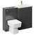 Napoli 390 Gloss Grey 1100mm Vanity Unit Toilet Suite with 1 Tap Hole Basin and 2 Drawers with Brushed Brass Handles Left Hand View