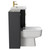 Napoli 390 Gloss Grey 1100mm Vanity Unit Toilet Suite with 1 Tap Hole Basin and 2 Drawers with Brushed Brass Handles Side View