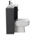 Napoli 390 Gloss Grey 1100mm Vanity Unit Toilet Suite with 1 Tap Hole Basin and 2 Doors with Matt Black Handles Side View