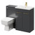 Napoli 390 Gloss Grey 1100mm Vanity Unit Toilet Suite with 1 Tap Hole Basin and 2 Doors with Brushed Brass Handles Right Hand View