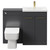 Napoli 390 Gloss Grey 1100mm Vanity Unit Toilet Suite with 1 Tap Hole Basin and 2 Doors with Brushed Brass Handles Front View