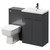 Napoli 390 Gloss Grey 1100mm Vanity Unit Toilet Suite with 1 Tap Hole Basin and 2 Doors with Gunmetal Grey Handles Right Hand View