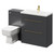 Napoli 390 Gloss Grey 1300mm Vanity Unit Toilet Suite with 1 Tap Hole Basin and 2 Drawers with Brushed Brass Handles Right Hand View