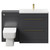Napoli 390 Gloss Grey 1300mm Vanity Unit Toilet Suite with 1 Tap Hole Basin and 2 Drawers with Brushed Brass Handles Front View