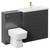 Napoli 390 Gloss Grey 1300mm Vanity Unit Toilet Suite with 1 Tap Hole Basin and 2 Drawers with Brushed Brass Handles Left Hand View