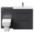 Napoli 390 Gloss Grey 1300mm Vanity Unit Toilet Suite with 1 Tap Hole Basin and 2 Drawers with Gunmetal Grey Handles Front View