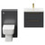 Napoli 390 Gloss Grey 1100mm Wall Mounted Vanity Unit Toilet Suite with 1 Tap Hole Basin and 2 Drawers with Brushed Brass Handles Front View