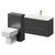 Napoli 390 Gloss Grey 1300mm Wall Mounted Vanity Unit Toilet Suite with 1 Tap Hole Basin and 2 Drawers with Brushed Brass Handles Right Hand View