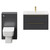 Napoli 390 Gloss Grey 1300mm Wall Mounted Vanity Unit Toilet Suite with 1 Tap Hole Basin and 2 Drawers with Brushed Brass Handles Front View