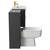 Napoli 390 Gloss Grey 1300mm Wall Mounted Vanity Unit Toilet Suite with 1 Tap Hole Basin and 2 Drawers with Brushed Brass Handles Side View