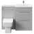 Napoli 390 Gloss Grey Pearl 1100mm Vanity Unit Toilet Suite with 1 Tap Hole Basin and 2 Drawers with Polished Chrome Handles Front View