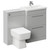 Napoli 390 Gloss Grey Pearl 1100mm Vanity Unit Toilet Suite with 1 Tap Hole Basin and 2 Drawers with Polished Chrome Handles Left Hand View