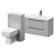 Napoli 390 Gloss Grey Pearl 1300mm Wall Mounted Vanity Unit Toilet Suite with 1 Tap Hole Basin and 2 Drawers with Gunmetal Grey Handles Right Hand View