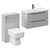 Napoli 390 Gloss Grey Pearl 1300mm Wall Mounted Vanity Unit Toilet Suite with 1 Tap Hole Basin and 2 Drawers with Gunmetal Grey Handles Left Hand View