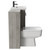 Napoli 390 Molina Ash 1100mm Vanity Unit Toilet Suite with 1 Tap Hole Basin and 2 Doors with Matt Black Handles Side View