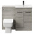 Napoli 390 Molina Ash 1100mm Vanity Unit Toilet Suite with 1 Tap Hole Basin and 2 Doors with Gunmetal Grey Handles Front View