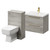 Napoli 390 Molina Ash 1100mm Wall Mounted Vanity Unit Toilet Suite with 1 Tap Hole Basin and 2 Drawers with Brushed Brass Handles Right Hand View