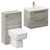 Napoli 390 Molina Ash 1100mm Wall Mounted Vanity Unit Toilet Suite with 1 Tap Hole Basin and 2 Drawers with Brushed Brass Handles Left Hand View