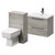 Napoli 390 Molina Ash 1100mm Wall Mounted Vanity Unit Toilet Suite with 1 Tap Hole Basin and 2 Drawers with Gunmetal Grey Handles Right Hand View