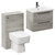 Napoli 390 Molina Ash 1100mm Wall Mounted Vanity Unit Toilet Suite with 1 Tap Hole Basin and 2 Drawers with Gunmetal Grey Handles Left Hand View