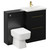 Napoli 390 Nero Oak 1100mm Vanity Unit Toilet Suite with 1 Tap Hole Basin and 2 Drawers with Brushed Brass Handles Left Hand View