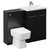 Napoli 390 Nero Oak 1100mm Vanity Unit Toilet Suite with 1 Tap Hole Basin and 2 Doors with Polished Chrome Handles Left Hand View