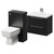 Napoli 390 Nero Oak 1100mm Wall Mounted Vanity Unit Toilet Suite with 1 Tap Hole Basin and 2 Drawers with Polished Chrome Handles Right Hand View