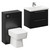 Napoli 390 Nero Oak 1100mm Wall Mounted Vanity Unit Toilet Suite with 1 Tap Hole Basin and 2 Drawers with Polished Chrome Handles Left Hand View